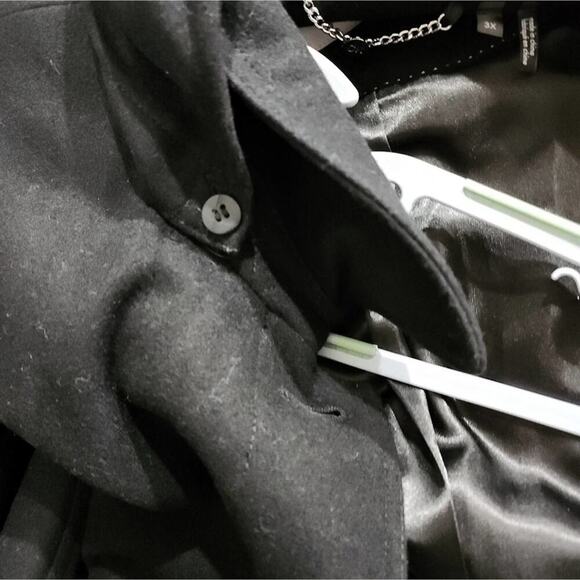 CALVIN klein Black belted hooded wool blend Walking coat plus size 3X new!!! - Picture 13 of 15